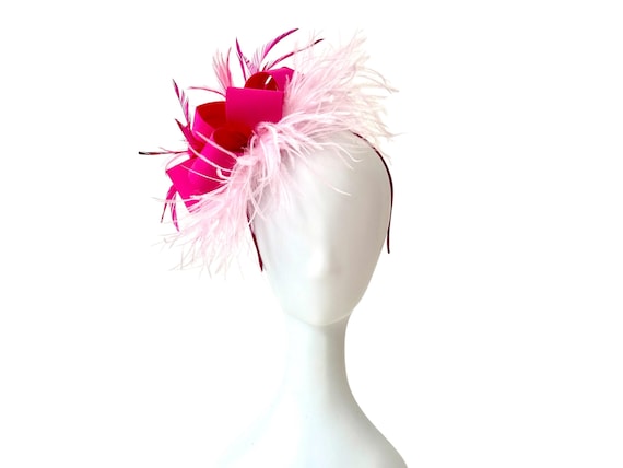 Hot Pink Fascinator Hat, Pink Kentucky Derby Fascinator Hat, Church Hat,Garden Tea Party Hat, Dusty Rose, Blue, Emerald, Red, White Fasinate