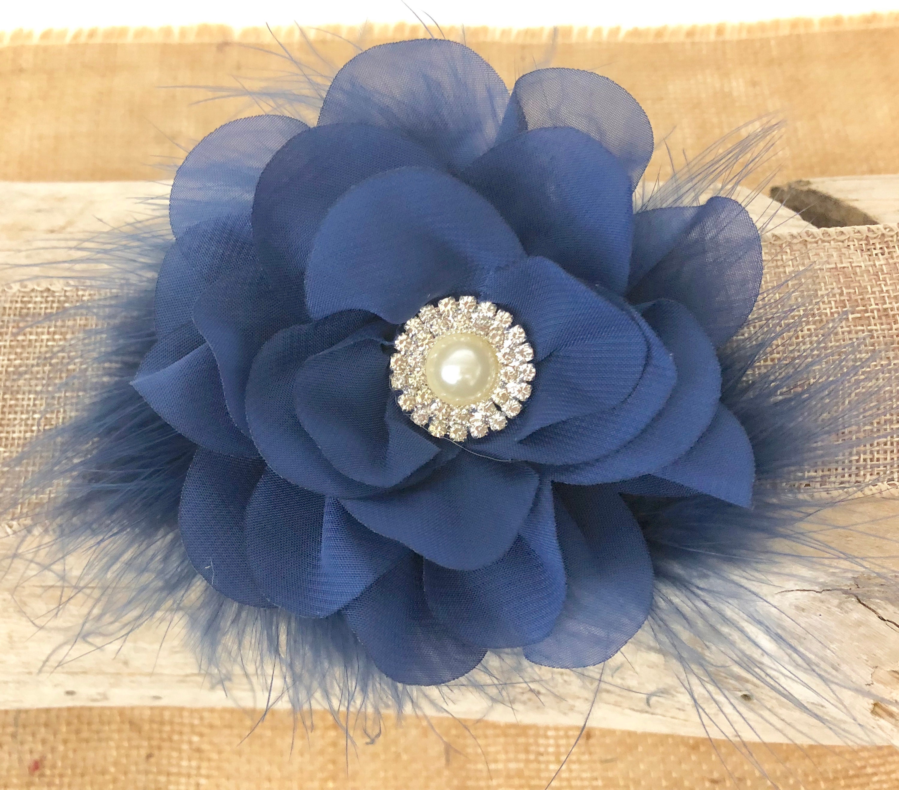 blue hair clip wedding