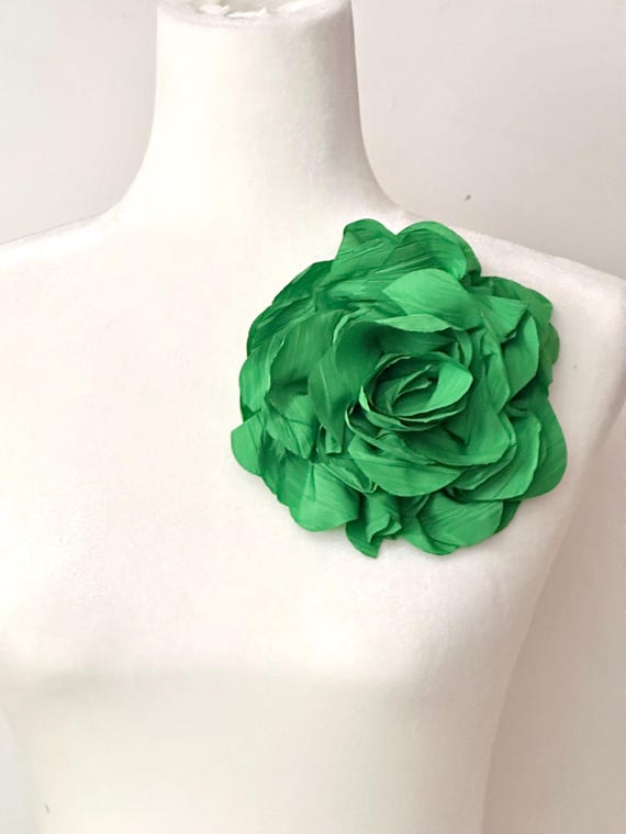 Big Flower Pin, Green Flower Brooch Pin, Statement Boutonniere, Flower Corsage Pin, Green Flower Pin, Red, Pink Lavender Blue  Flower Pin