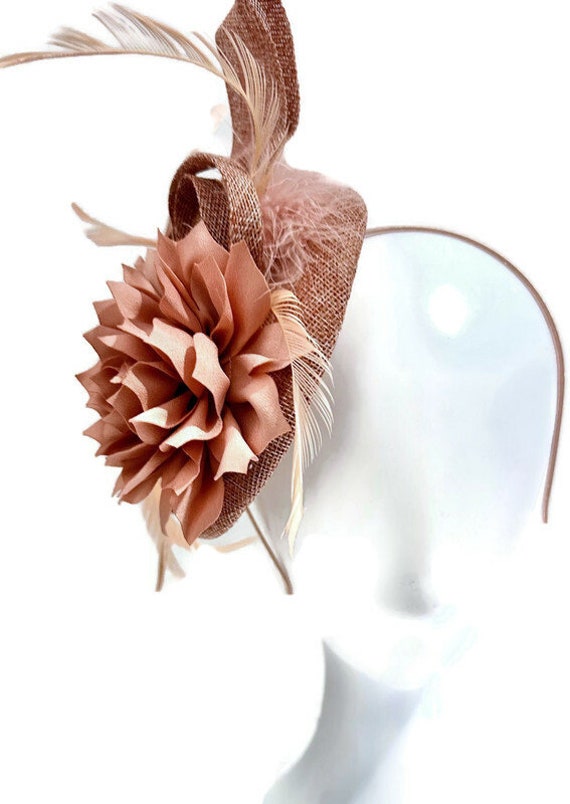Dusty Rose Pink Kentucky Derby Fascinator Hat, Easter Church Tea Party Hat, Mother of the Bride Wedding Bridal Headpiece