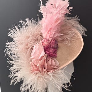 Pink Dusty Rose Kentucky Derby Hat Fascinator, Church  display picture 3