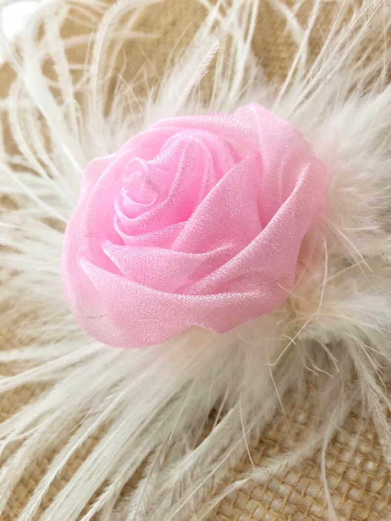 Gold Rose Hair Clip Pink Rose Flower Hair Clip White Rose Etsy