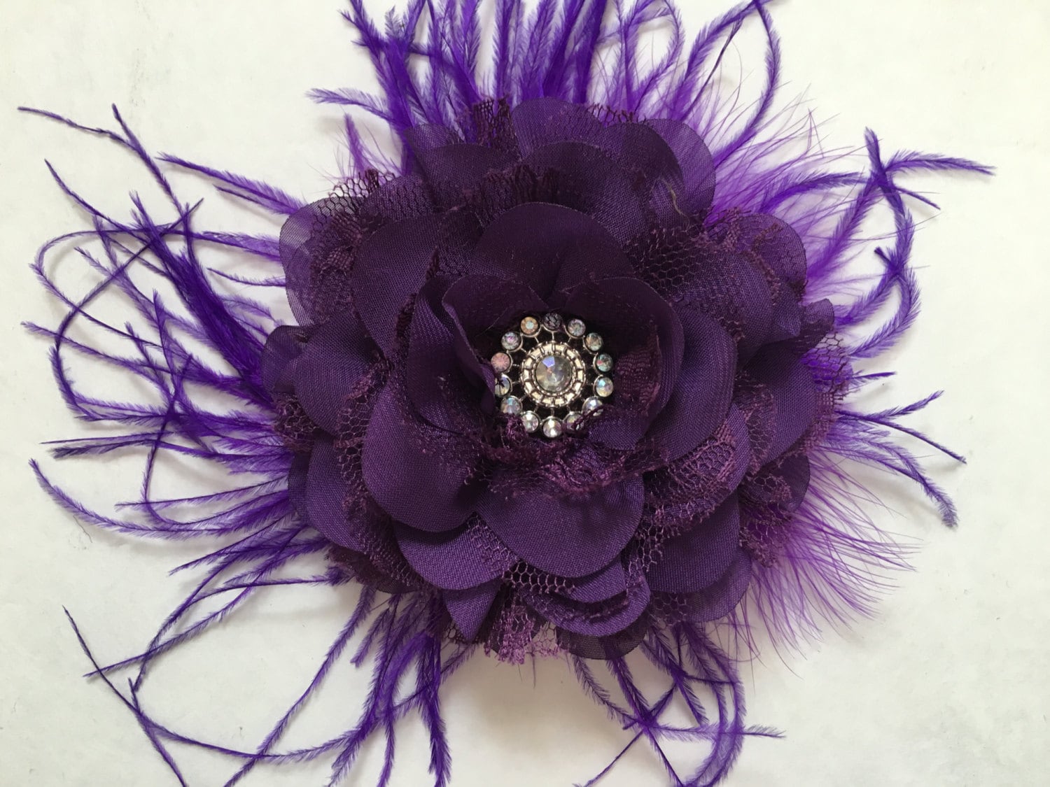 Purple Hair Clip, Plum Fascinator, Dance Competition Feather Clip ...