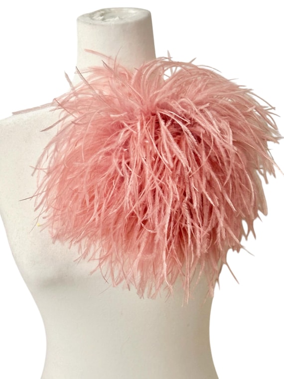 Ostrich Feather Pin, Dusty Rose Pink, Chocolate, Olive Green Feather Brooch Pin, Beige, Black,Navy  Custom Large Ostrich Feather Brooch Pin
