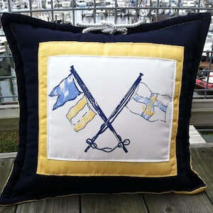 Ralph Lauren Nautical Yellow Anchor Indoor Outdoor Pillow Etsy