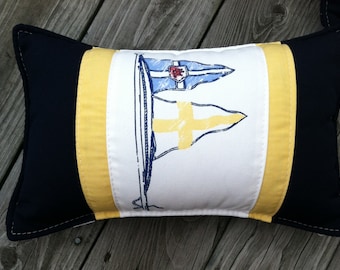 Ralph Lauren Nautical  INDOOR OUTDOOR fabric lumbar pillows with filler