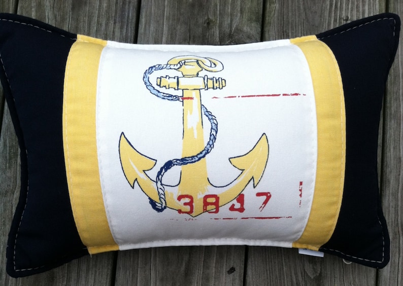 Ralph Lauren Nautical INDOOR OUTDOOR Fabric Lumbar Pillows With Filler