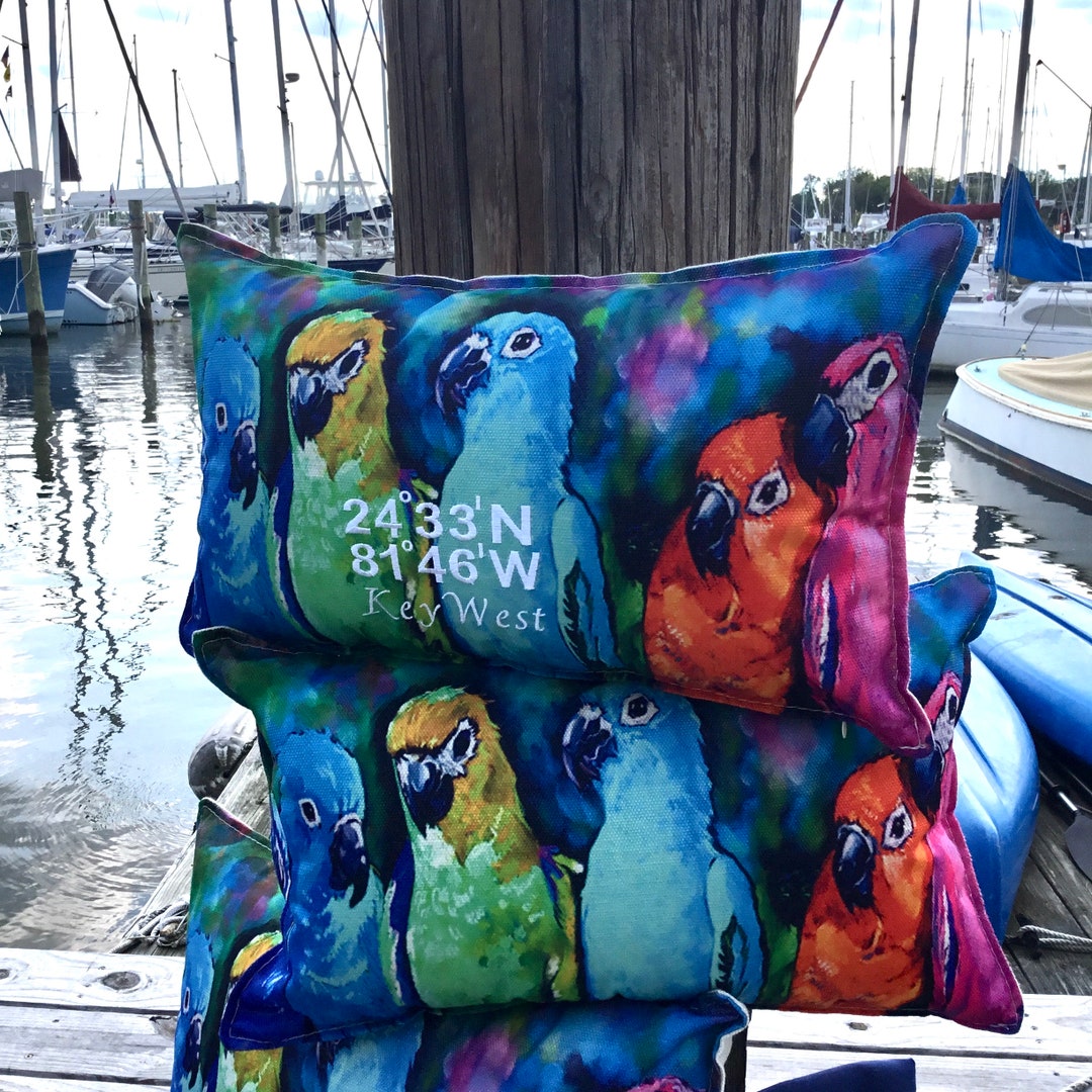 Parrothead Pillows With Keywest Latitudelongitude - Etsy
