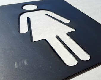 Female Graphic Metal Sign