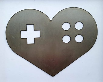 Console Heart Metal Sign