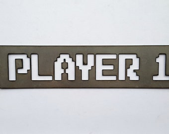 Player 1 Video Game Metal Sign