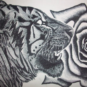 Tiger Rose Intaglio Print image 1