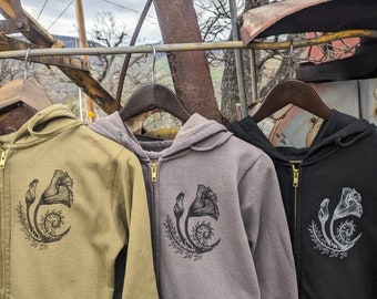 ZipUp Hoodie - California Poppy Triskelion