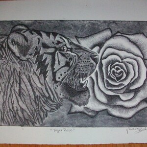 Tiger Rose Intaglio Print image 2