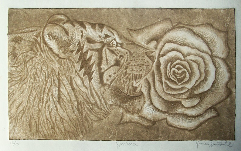 Tiger Rose Intaglio Print image 5