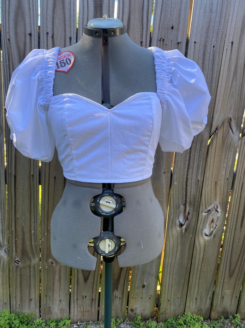 Bustier Puff Sleeve Crop Top