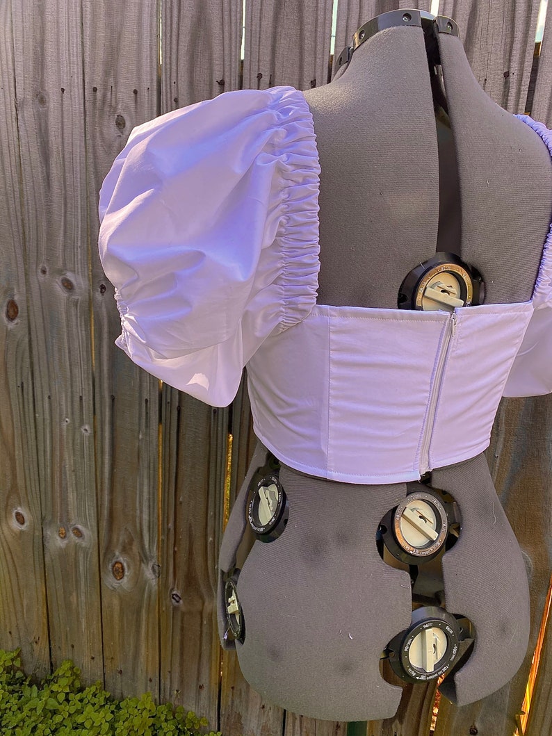 Bustier Puff Sleeve Crop Top