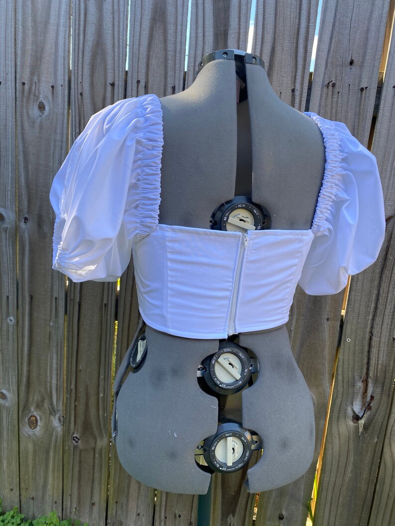 Bustier Puff Sleeve Crop Top