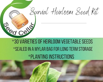 Emergency Survival Vegetable  Non-Gmo, Heirloom Seed Pack| 100% Heirloom- Easy to grow! 30 varieties~