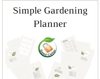 Simple Garden Planner for printing, digital file, easy garden planner for beginner