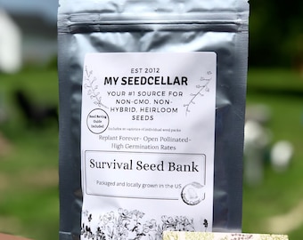 Vegetable seed pack, storage seed kit, sealed in mylar bag, heirloom seeds with 30 varieties of vegetables