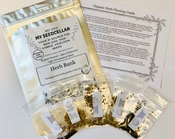 Organic Herb Kit-5 Herbs | Easy to Grow! Free shipping- MySeedcellar.com-Basil, Oregano, Cilantro, Dill, and Parsley