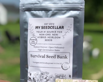 Emergency Survival Vegetable Seed Kit  | Heirloom Seed Pack| 100% Heirloom-Easy to grow!- Seed Bank - non-Gmo Non-Hybrid