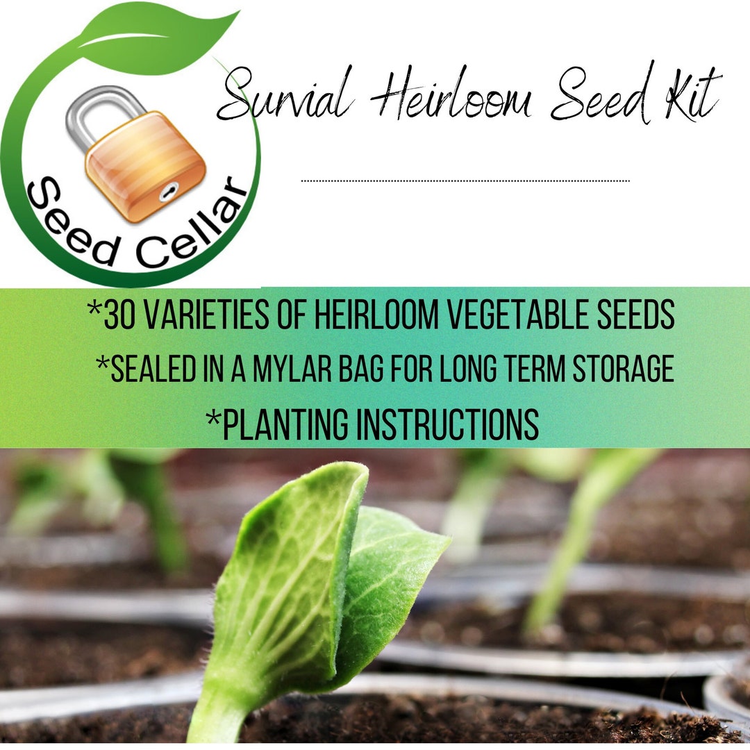 Emergency Survival Vegetable Seed Kit 100 Heirloom, Nongmo, Non