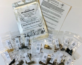 Herb Seed Bank – 15 Organic Medicinal Herbs, Garden Seeds