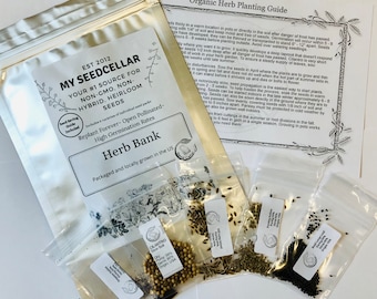 Organic Herb Seed Kit – Basil, Oregano, Cilantro, Dill, Parsley