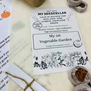 My First Vegetable Garden Kit for Kids, Heirloom Seed Kit, Kids Gardening Craft, Vegetable Seeds, Garden Gift for Kids image 9
