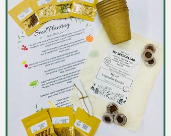 Kids Vegetable Garden Kit, Heirloom Seeds, Gardening Craft
