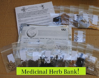 Organic Medicinal Herb Seeds Kit – 15 Healing Plants, USA Grown