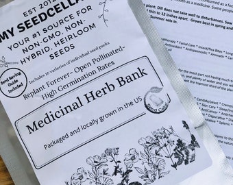 Herb Bank- 15 Herbs! | Organic seeds for growing, garden seeds, Herbal Seeds for garden, Yarrow, Hyssop, Cayenne, Lemon Balm, and more