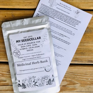 Herb Seed Bank - 15 Organic Medicinal Herbs for Growing
