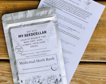 Herb Seed Bank - 15 Organic Medicinal Herbs for Growing