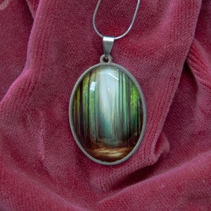 Art jewelry, Cabochon pendant with art reproduction, 30x40mm