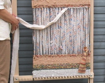 Adjustable Twining Loom for Rag Rugs, Place mats and Potholders. Maple MADE TO ORDER, the Flag Ship! 4 weeks until shipping