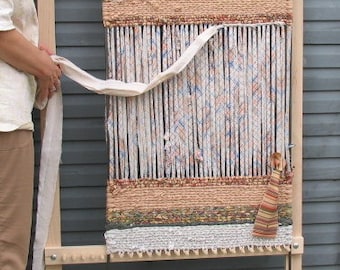 LOOM: Adjustable Twining Loom For Rugs, Place Mats or Table Runners in Solid Maple, Hand Made in Pennsylvania