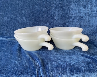 Fire King Soup Bowls Handled Casserole Dishes 12 ounce Set of 4 Anchor Hocking