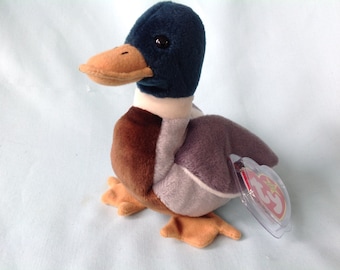 Jake Beanie Baby Ty Mallard Duck Beanie Baby Jake 1997 Data di nascita Etichetta del sedere 1998