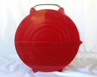 Record Case 78 RPM records Red Plastic Carrier Case