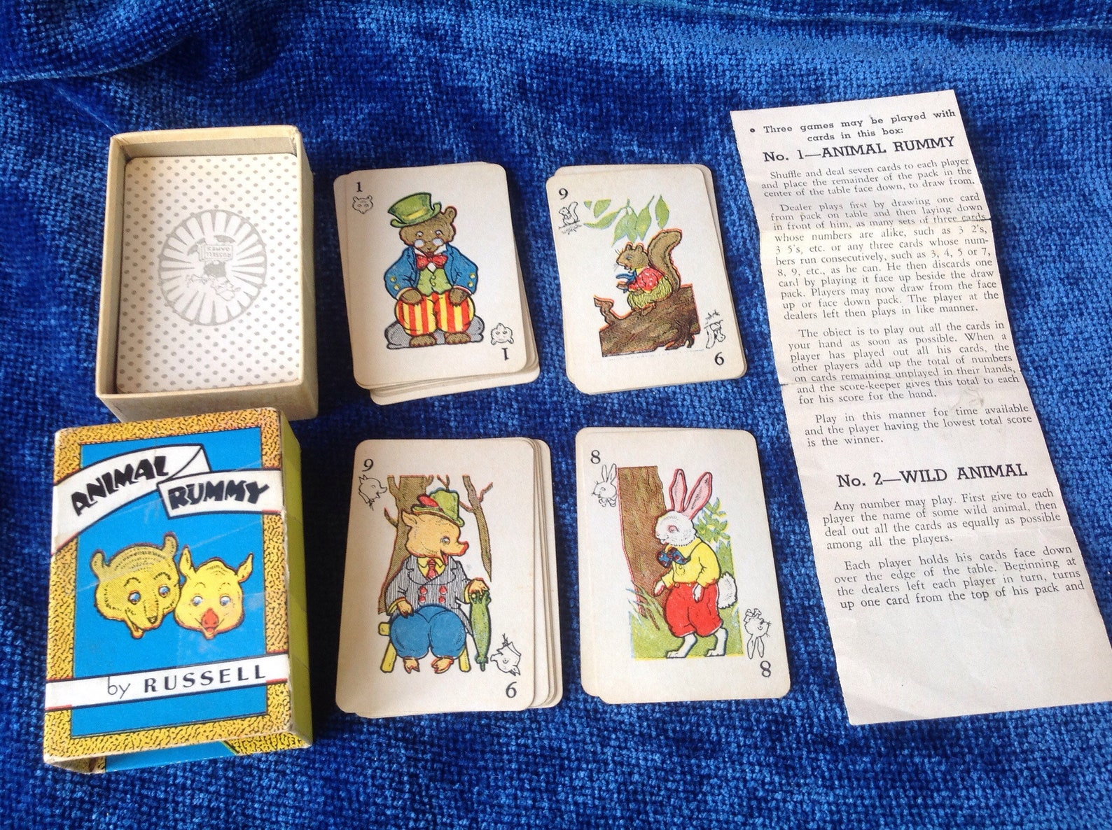 Library of Games Russell Card Games 1935 Set of 6 Mini Card Etsy