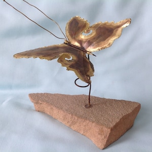 Butterfly Brass Sculpture Butterfly Artist Signed 1970&#39;s butterfly Paperweight
