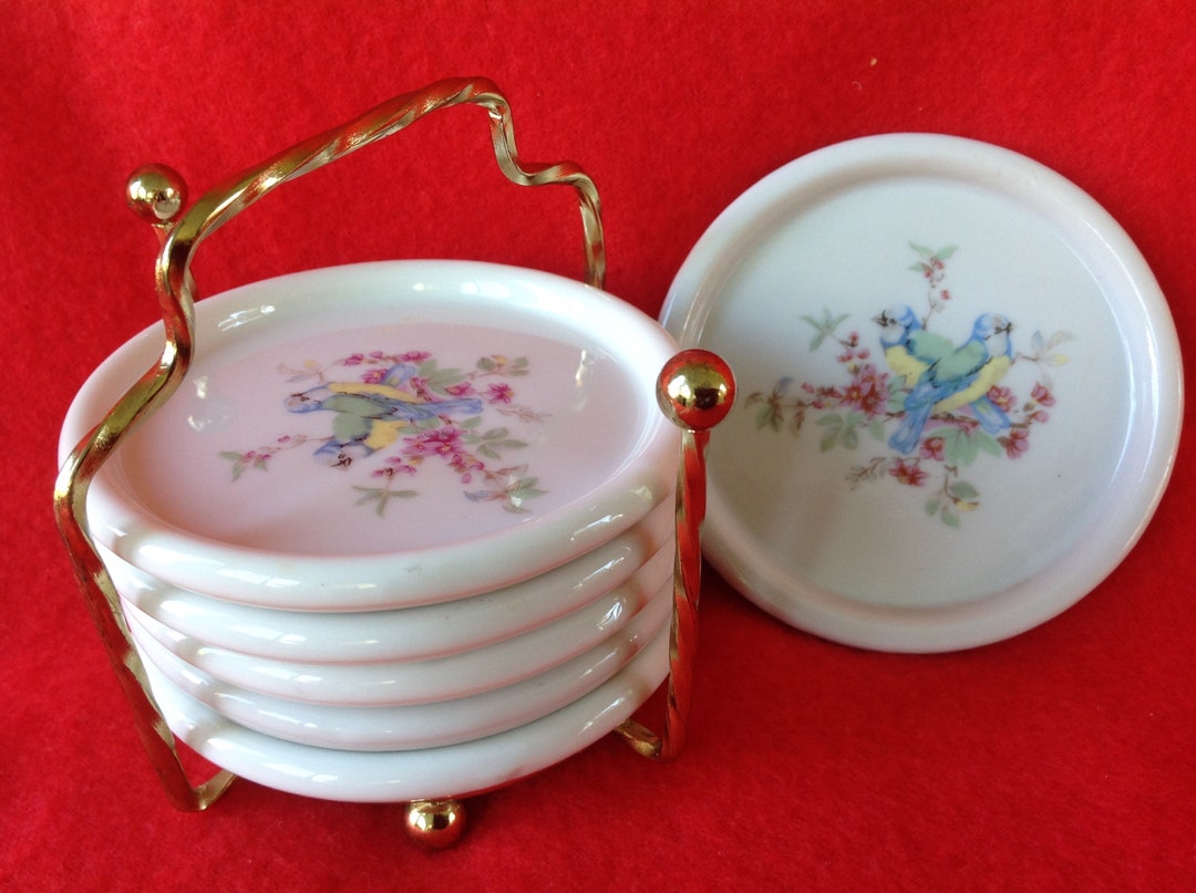 6 Bird Coasters in Caddy China Bird Coasters Etsy