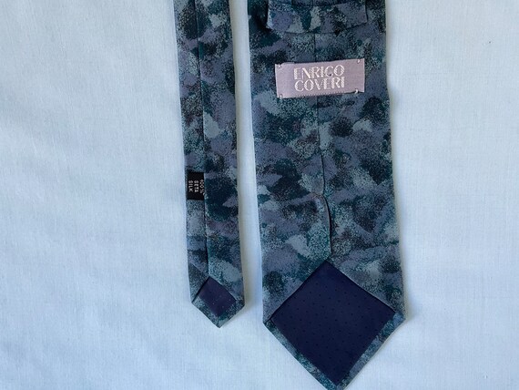 Enrico Coveri Necktie Blue Pattern Tie - image 6