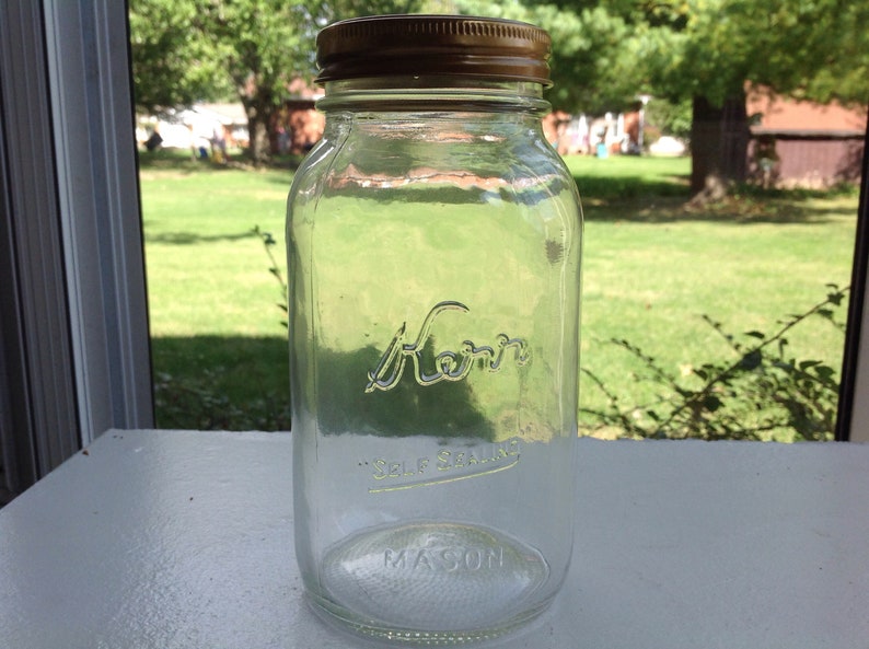 Kerr Square Clear 1 Quart Canning Jar Self Sealing 505 Mason Etsy