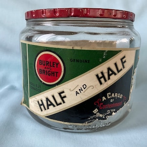 Tobacco Jar Half and Half Pipe Tobacco Large Glass Jar