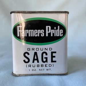 Farmers Pride Vintage Spice Tin Ground Sage Spice Container