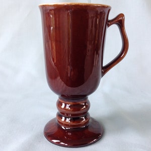 Hall China Brown Pedestal Mug Coffee Latte Mug